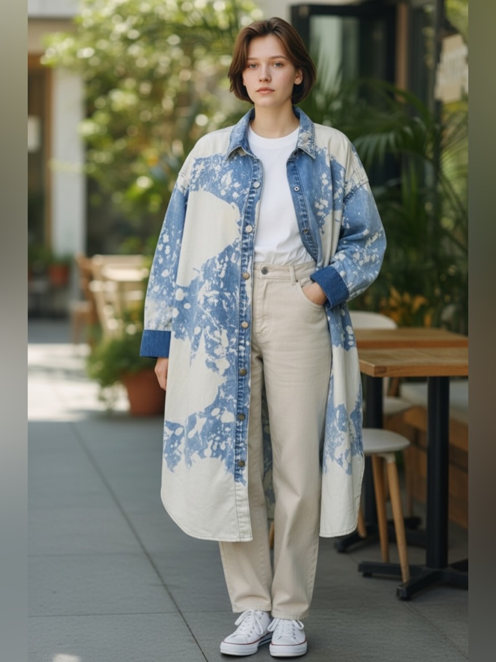 EASEL Tie dye shirt dress